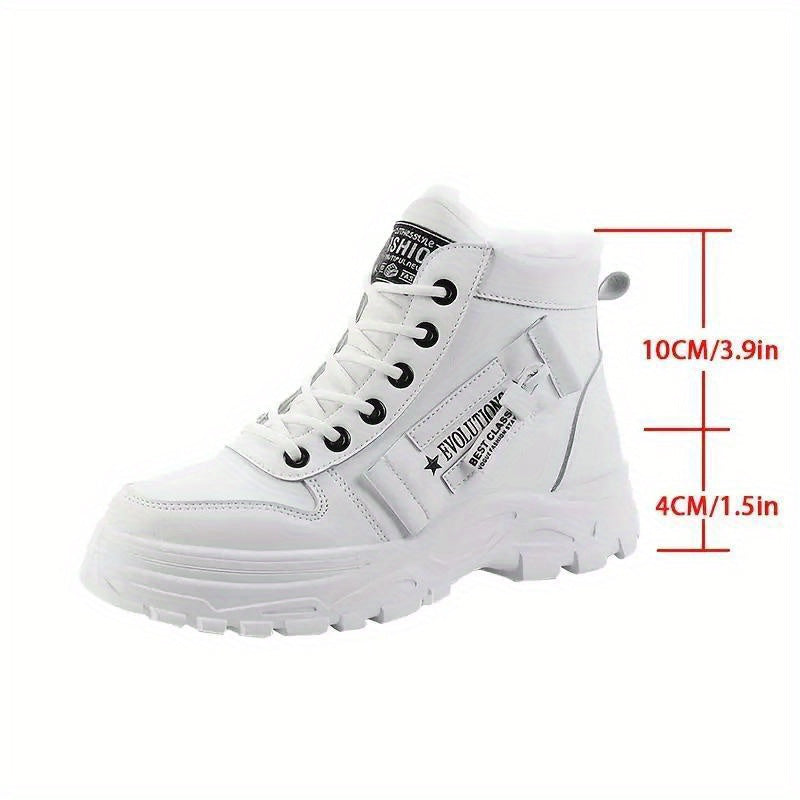 Women's Plush Lined Lace-Up High Top Winter Boots - Warm Thermal Outdoor Short Boots