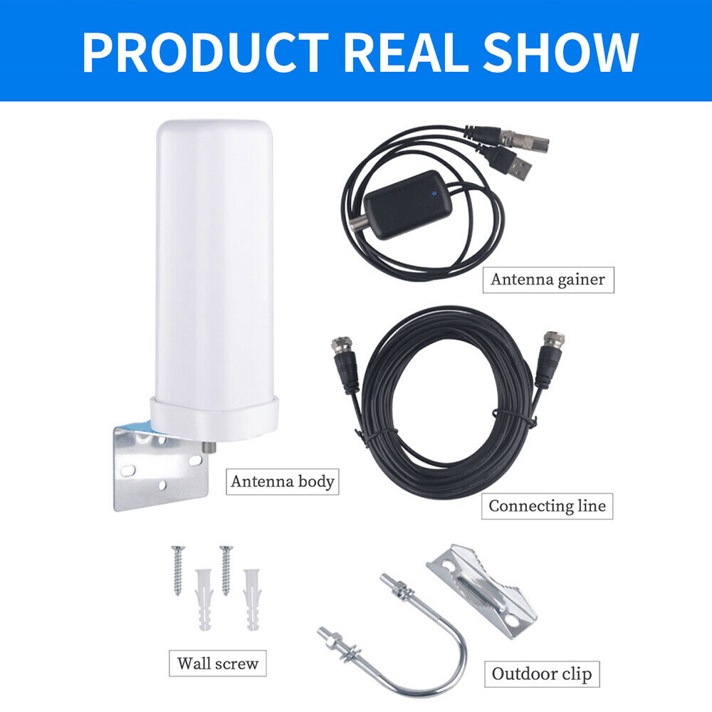 6000 Miles HDTV Outdoor Antenna - 1080P and 4K Digital TV Signal Booster with 360° Amplified Reception