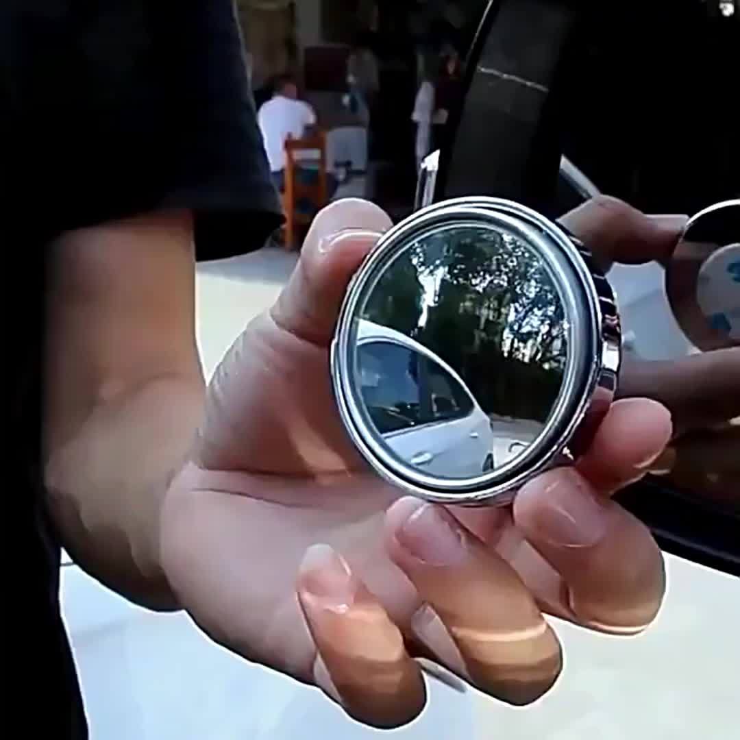 W4pcs Round Convex Blind Spot Mirrors - Universal Front View Fit, Wide Angle Vision, Crystal Clear Image, Easy Installation for All Vehicles