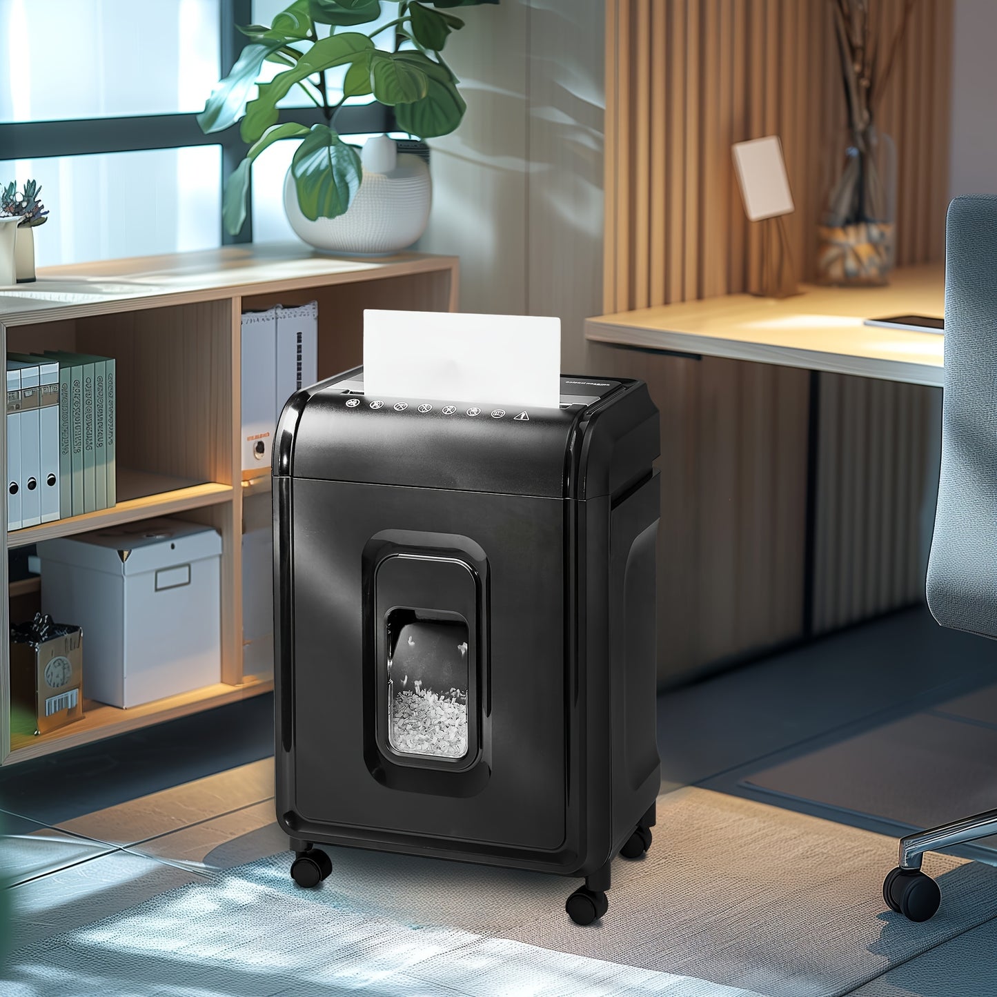 5.7-Gallon Heavy-Duty Cross-Cut Shredder – 12-Sheet Capacity, P-4 Security, Multi-Mode for Paper, Cards, CDs, Staples – Anti-Jam, Easy-Empty Bin