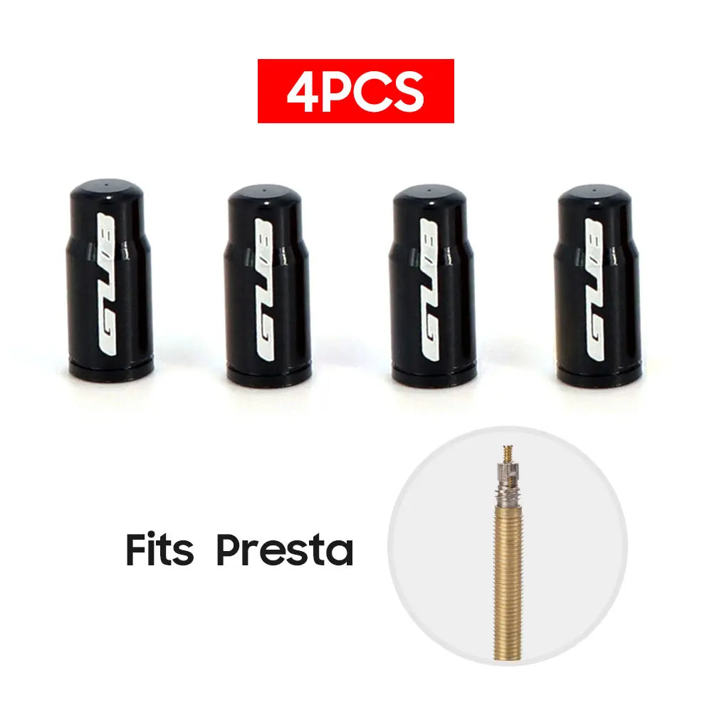 4pcs Aluminum Bike Tire Valve Caps – Ultralight MTB Road Mountain Schrader/Presta Tyre Protectors