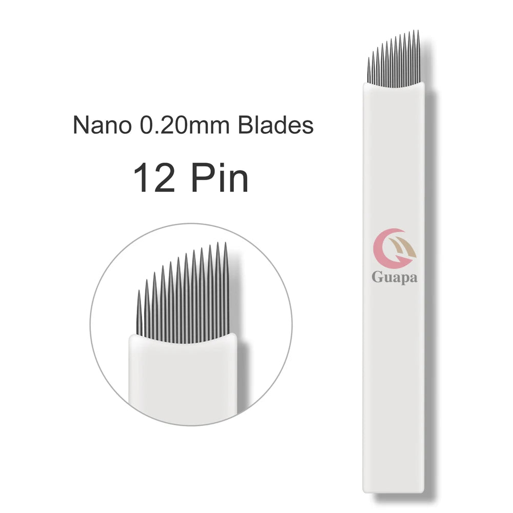 White Microblading Needles – 9/11/12/14/18/21 for Permanent Makeup, Eyebrow Tattoo & Embroidery Pen Supplies
