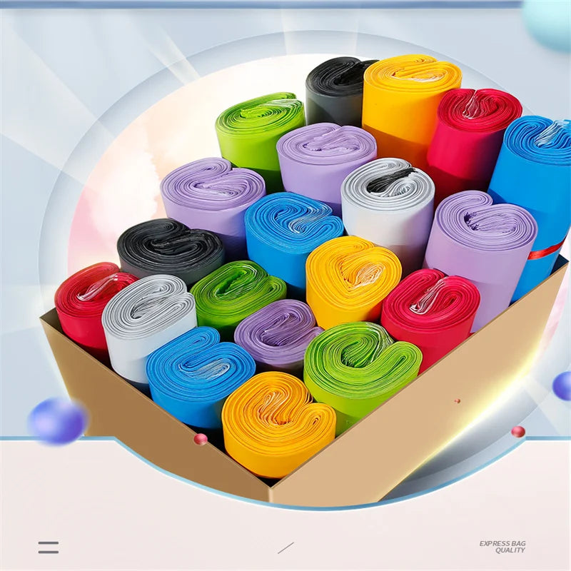 50PCS Purple Courier Mailer Bags - Self-Adhesive Poly Packaging for Mailing, Express Shipping, and Postal Pouches