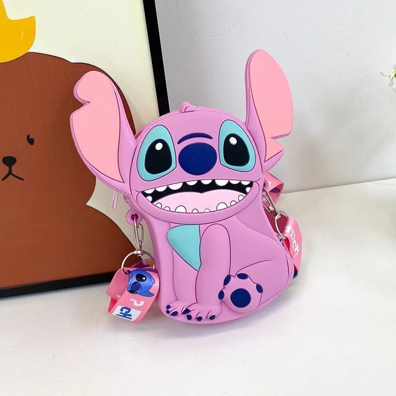 Disney Stitch and Angel Shoulder Bag - Mini Cartoon Crossbody Purse for Boys and Girls - Travel Handbag and Storage Bag Gift