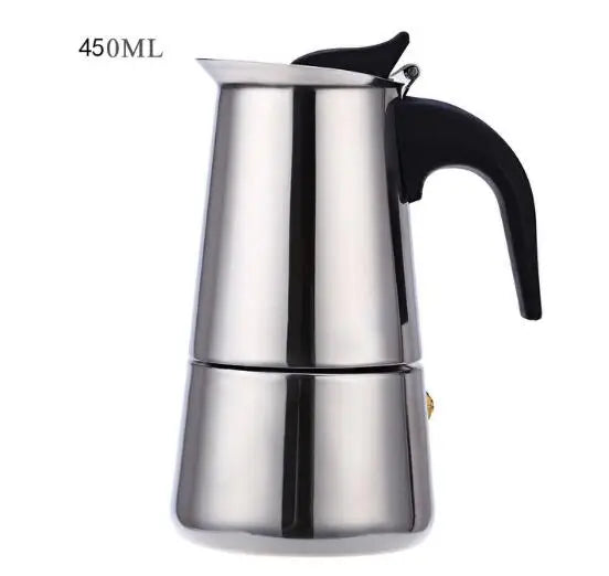2/4/6/9 Cup Stainless Steel Moka Coffee Maker — Stovetop Espresso, Mocha & Latte Pot for Kitchen WF1111