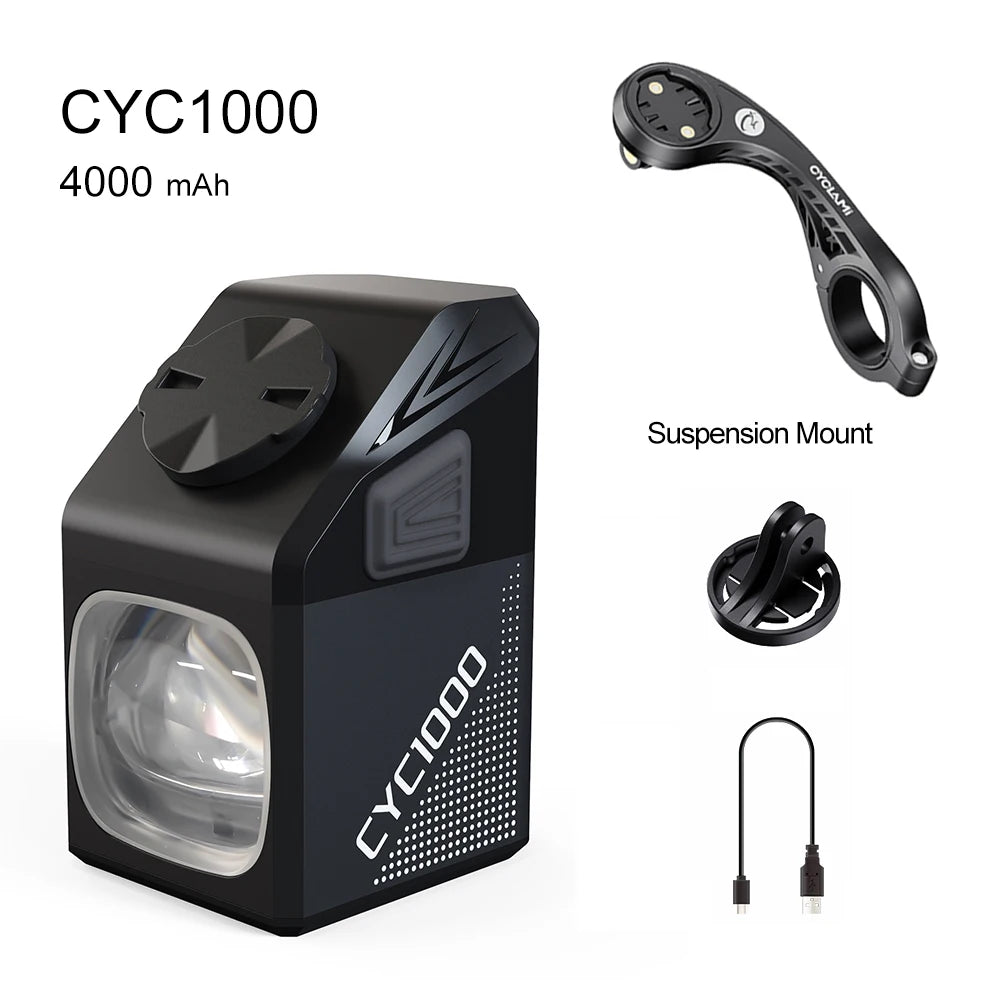 CYCLAMI CYC 1000 Lumen Bike Headlight – Ultra Bright Front Lamp with GoPro Mount & Wireless Remote for MTB & Road