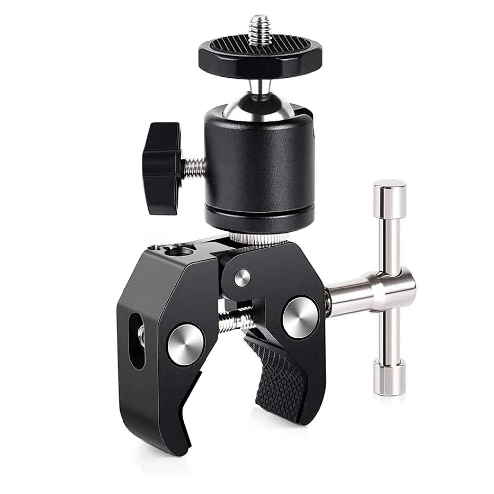 ERIKOLE Super Clamp with 360° Mini Ball Head, Quick Release Clamp Bracket, Tripod Mount with 1/4" Screw for DSLR Camera, GoPro