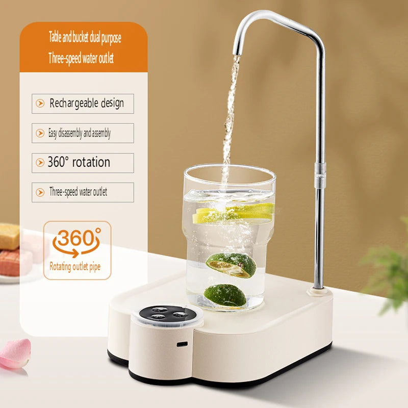 Electric Rechargeable Water Pump – Automatic Smart Dispenser for Gallon Water Bottles, Portable for Home & Office