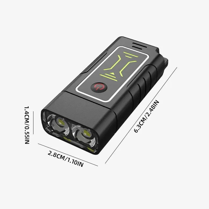 Dual Core LED Flashlight - Waterproof, Lightweight, Rechargeable Outdoor Camping Light with Long-Range & Keychain