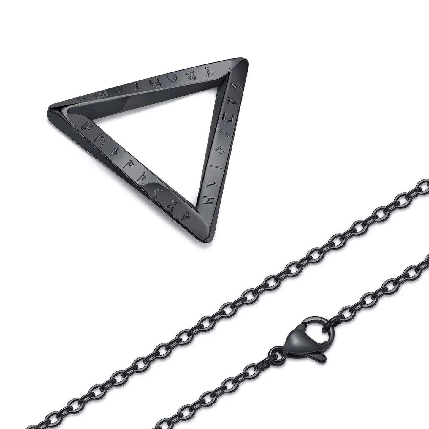 Vnox Norse Viking Pendant Necklace – Twisted Stainless Steel Mobius Triangle, Vegvisir & Valknut Geometric Charm