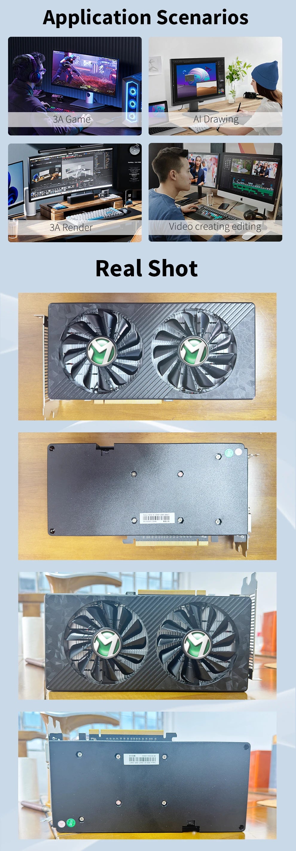 MAXSUN AMD RX 590 8GB Graphics Card – GDDR5, 256Bit, PCIe 3.0 ×16, 8Pin Radeon GPU for Gaming