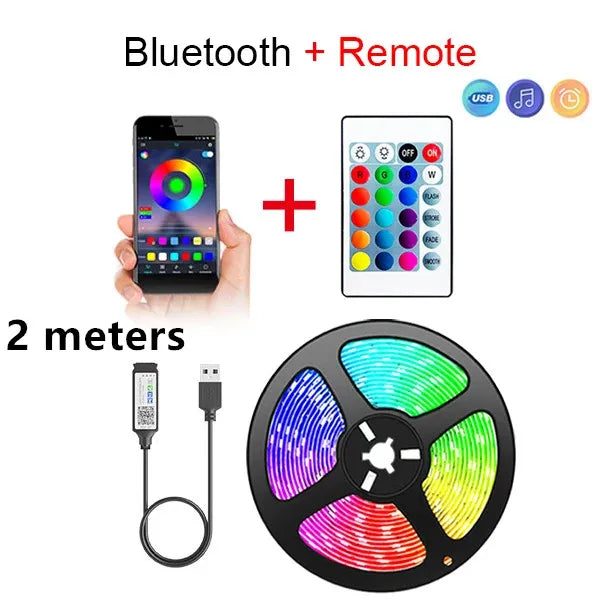 Bluetooth LED Strip Lights β Smart SMD 5050 with APP & Remote Control, Flexible Tape for TV Backlight & Home Decor