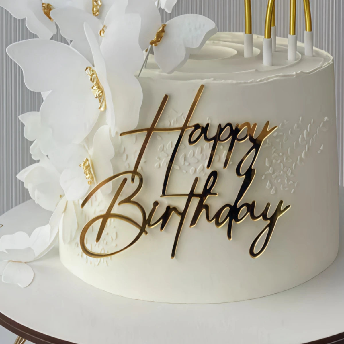Gold Acrylic Happy Birthday Cake Toppers Set – Premium Party Cake Decorations (3/6/9 PCS)
