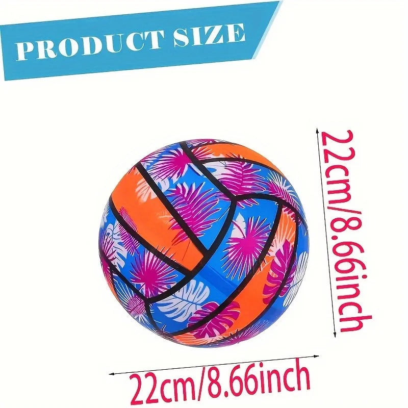 Inflatable Beach Volleyballs – 1/2/4PCS Tropical Leaf PVC Pool Toy for Summer Outdoor Sports