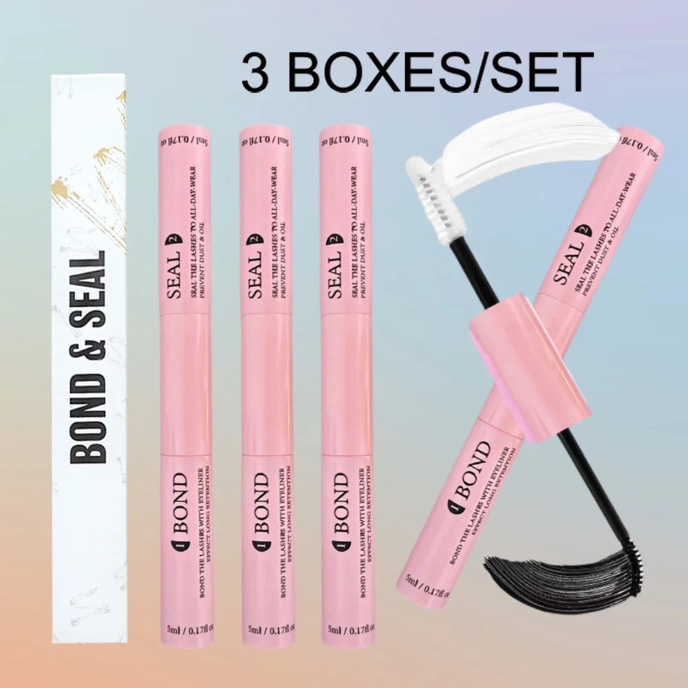 Lash Bond and Seal Kit – 10ml Strong Hold Individual Lash Glue, 5ml Remover, and Tweezers for Extensions