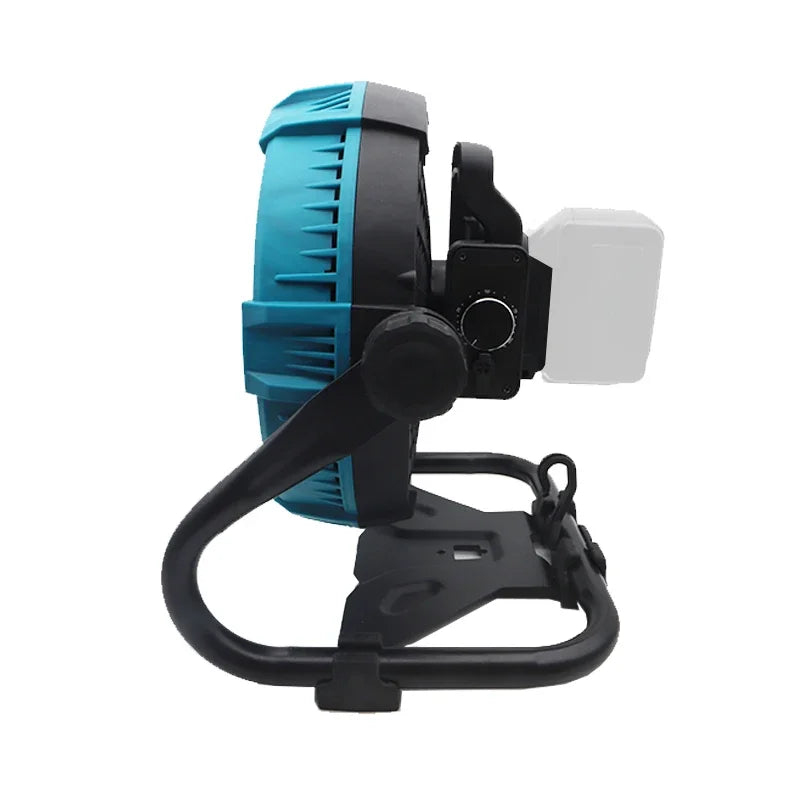 12-Inch Portable Camping Fan – AC/DC Dual-Use Table & Desktop Fan Compatible with Makita 18V, Lomvum, Zhipu, Hongsong, Jingmi Li-ion Batteries