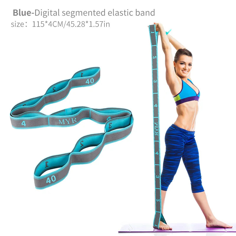 Elastic Yoga Stretching Strap with Loops – Stretch Band for Ballet, Dance, Pilates, Gymnastics, and Body Flexibility
