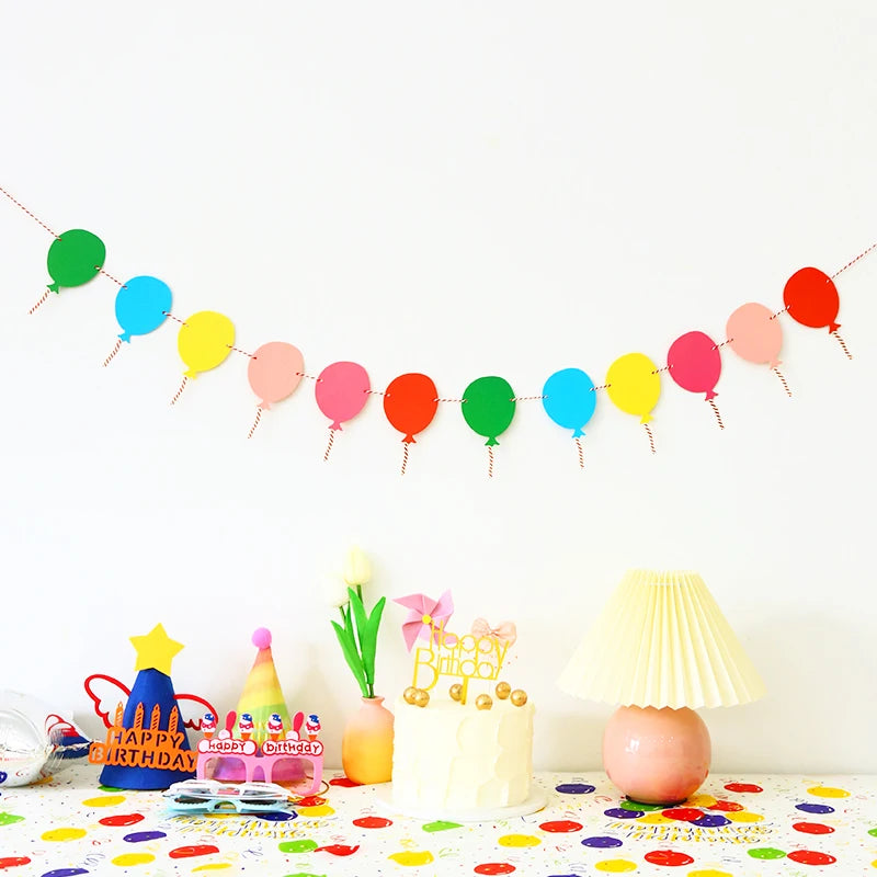 Colorful Happy Birthday Banner – Macaron, Dinosaur & Astronaut Flags for Birthday & Baby Shower Decorations