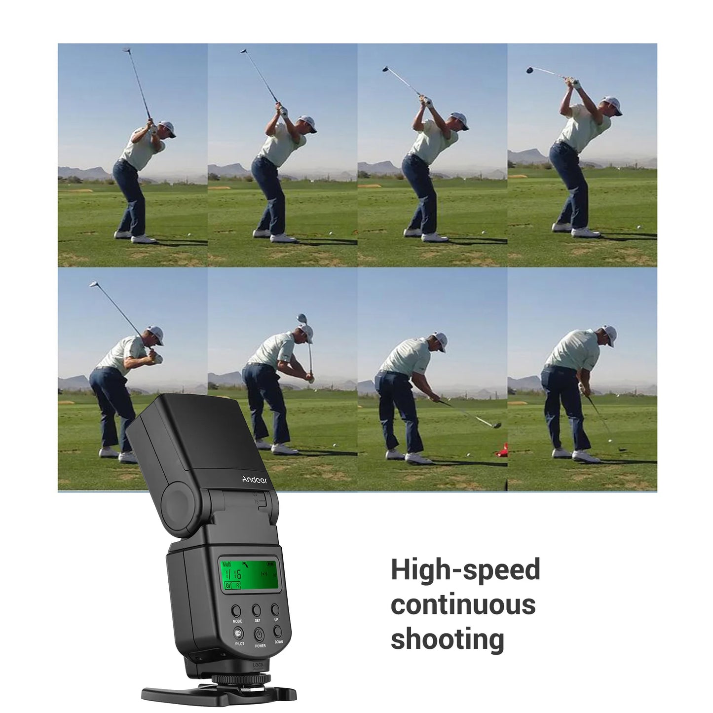 Andoer GN40 Flash Speedlite – Adjustable LED Fill Light with Bracket, On-Camera Flash for Canon & Nikon DSLR Cameras