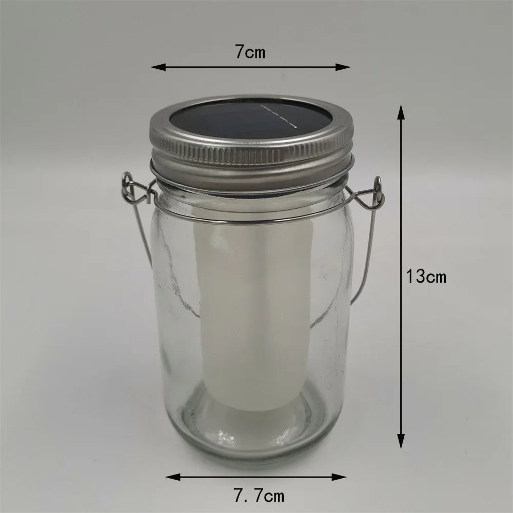 Solar LED Mason Jar Lights – Warm Torch Flame Lantern for Outdoor & Indoor Christmas, Garden, and Street Decoration