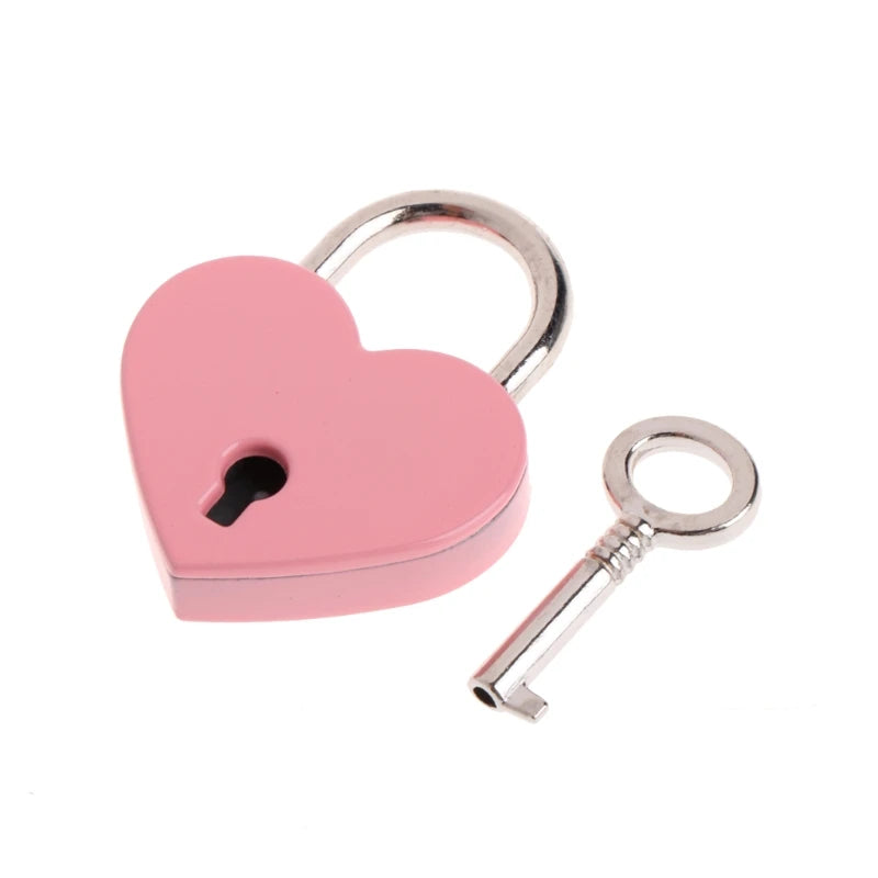 Vintage Wish Lock Mini Heart Shaped Lock Wedding Keyed Padlocks Personalized Padlock for Jewelry Box Small Wooden Box