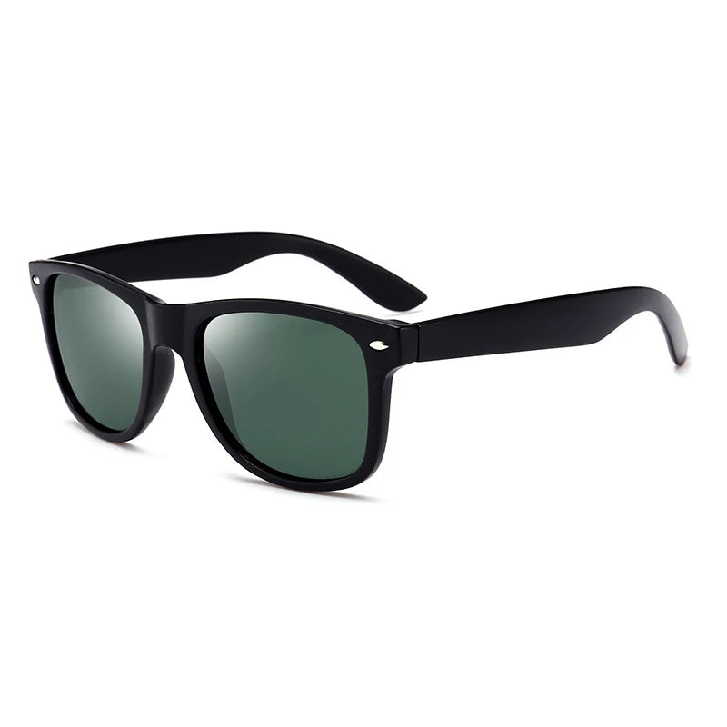 Classic Square Polarized Sunglasses – Retro Black Anti-Glare Driving Shades for Men & Women