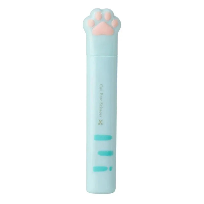 Cute Cat Paw Stationery Set: 4-Piece Correction Tape, Scissors, Utility Knife, Ruler - Kawaii School Supplies for Cat Lovers
