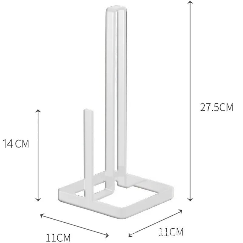 Portable Kitchen & Bathroom Paper Towel Holder – Silver Napkin Rack Stand for Home Storage & Small Accessories