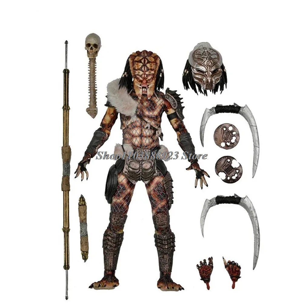 NECA Predator Figure — Ultimate Shaman Elder Armored Jungle Hunter with Snake Vision, Alien Model Toy Gift