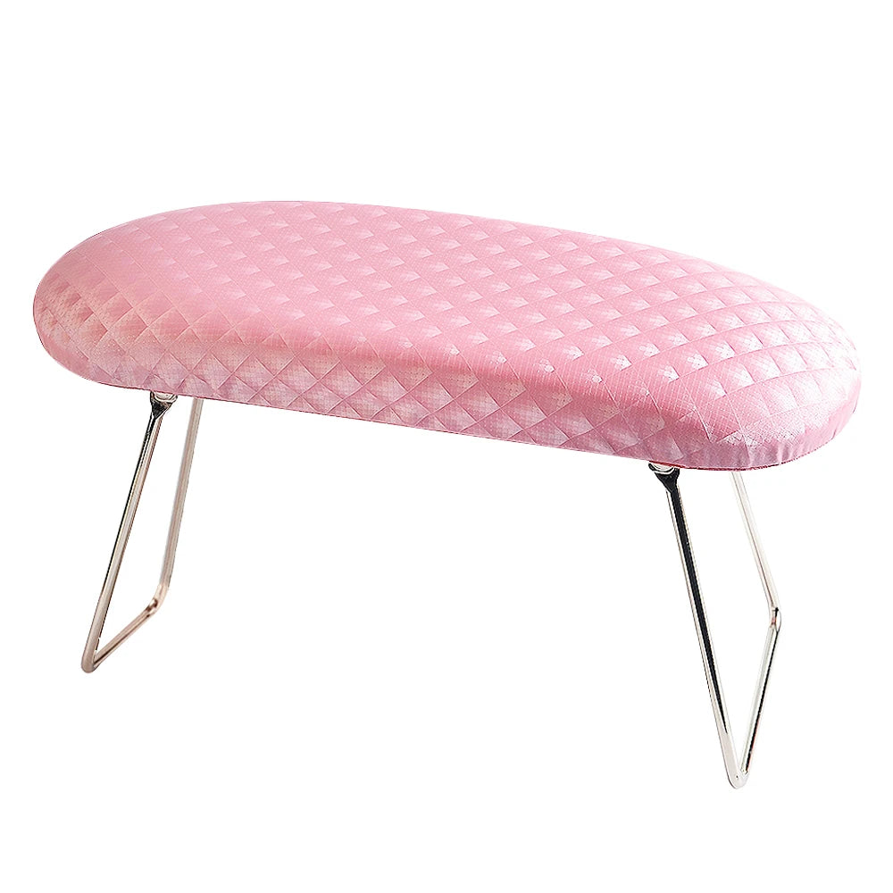 Waterproof Plaid Leather Nail Arm Rest Pillow – Soft Manicure Wrist Support Cushion