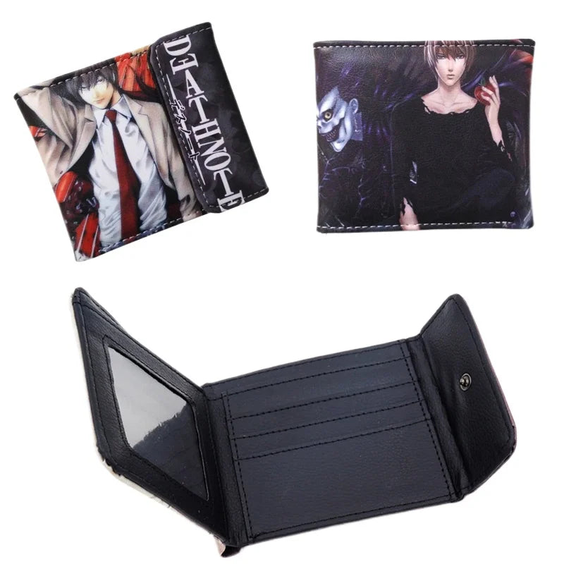 Death Note Anime Wallet — Black PU Leather Short Card & Coin Purse for Boys & Girls Gift
