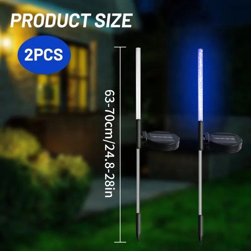 2PCS Solar Reed Lamps - Waterproof Outdoor Garden Lights, Solar Powered Pathway Lighting for Yard, Lawn, Patio Decor