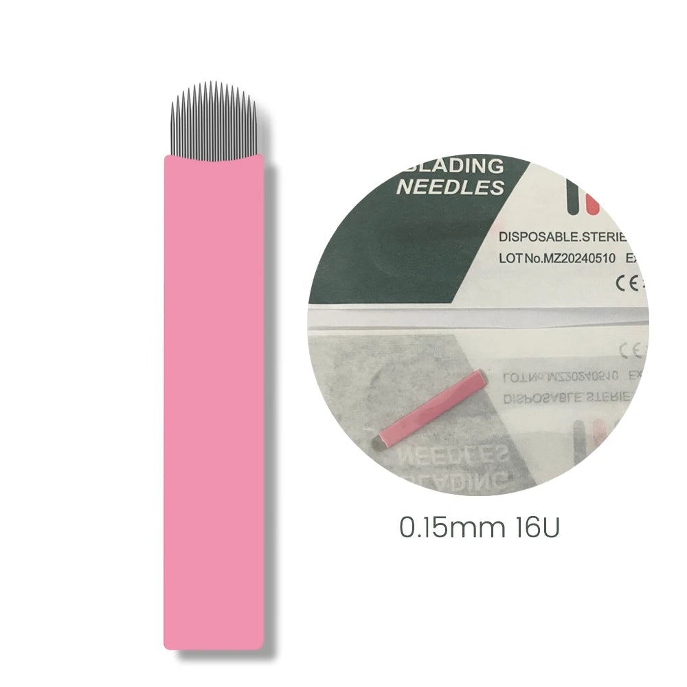 0.15mm Microblading Nano Blades — U-Shape Tebori Tattoo Needles for Permanent Makeup Eyebrow Pen