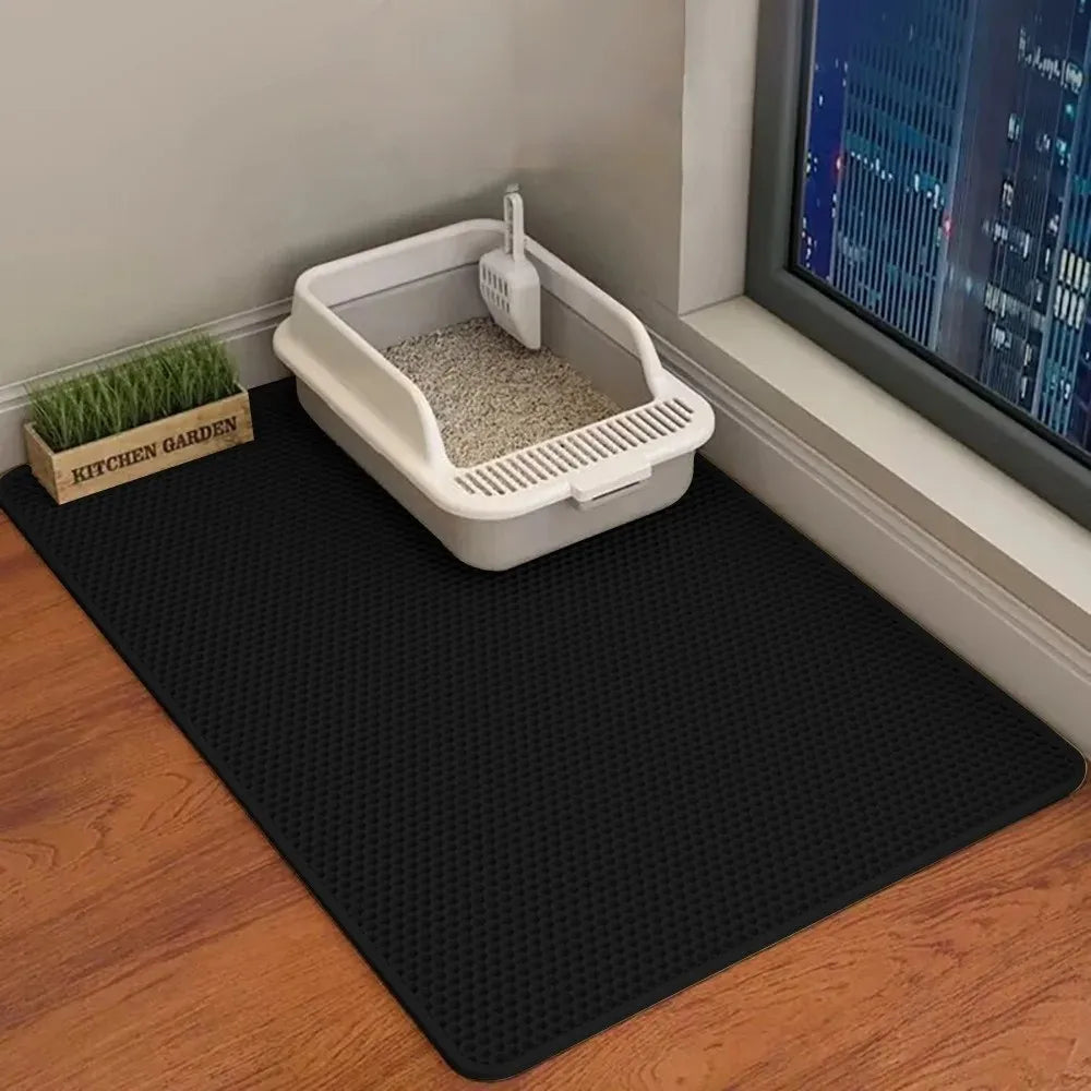 Double-Layer Large Cat Litter Mat – Anti-Splash, Sand-Filtering Floor Protector for Cats