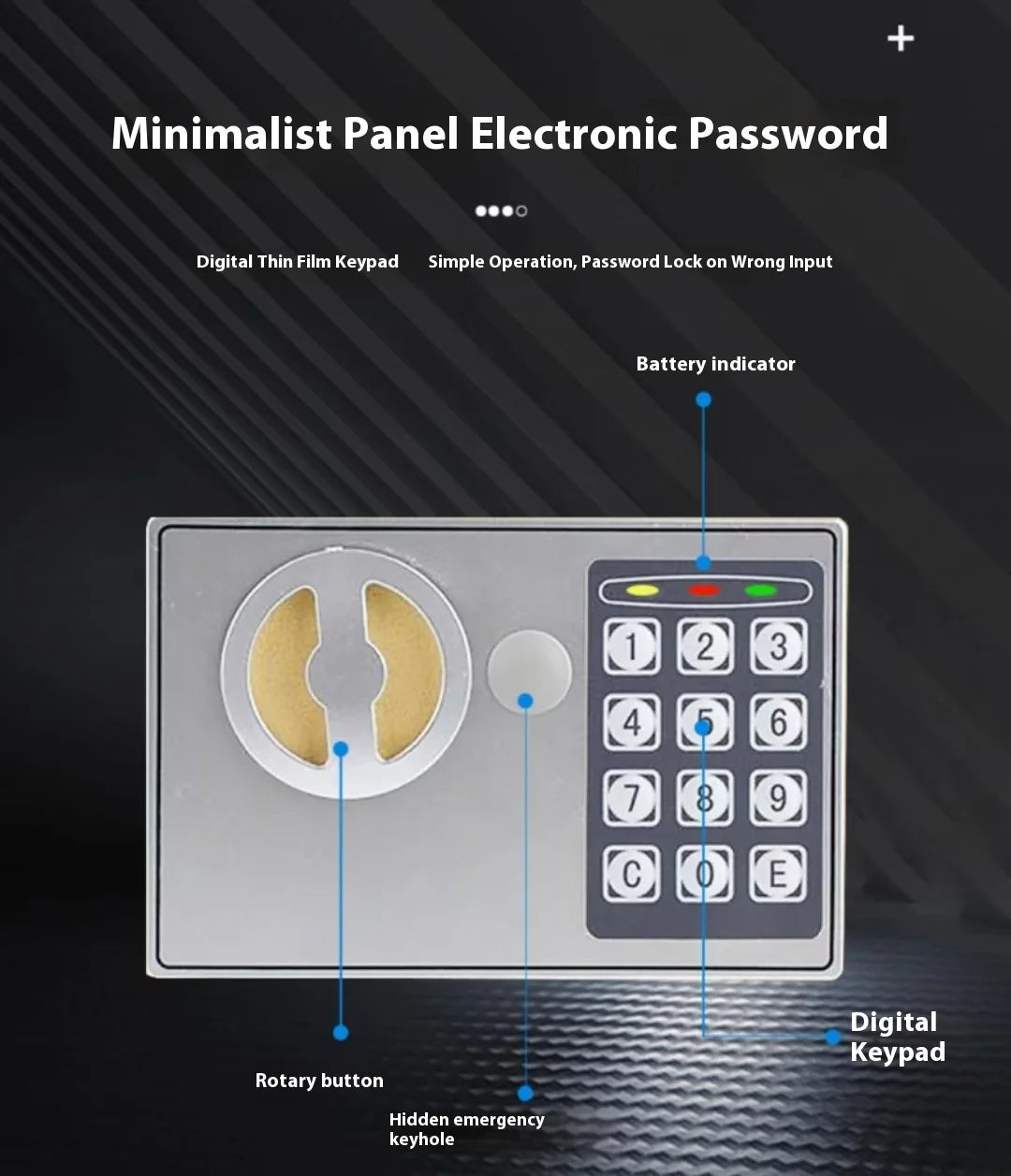 2025 Electronic Digital Keypad Safe — All-Steel Security Box for Home & Office with Password and Key Unlock