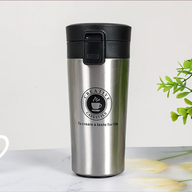 380/510ML Stainless Steel Vacuum Insulated Coffee Cup — Thermal Travel Mug Keeps Drinks Hot & Cold for Car & Outdoor Sports