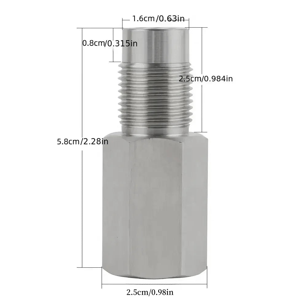 M18X1.5 Oxygen O2 Sensor Spacer Adapter – Universal Stainless Steel Extension Filter for CEL & Check Engine Light