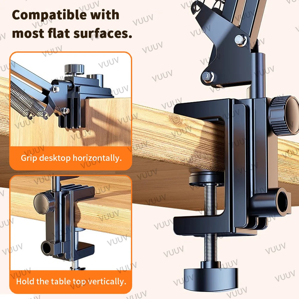 Adjustable Bed Tablet Stand: Aluminum Arm Mount for 4-12.9 inch Tablets & Phones | Support for iPad Mini, Bed or Desk Use