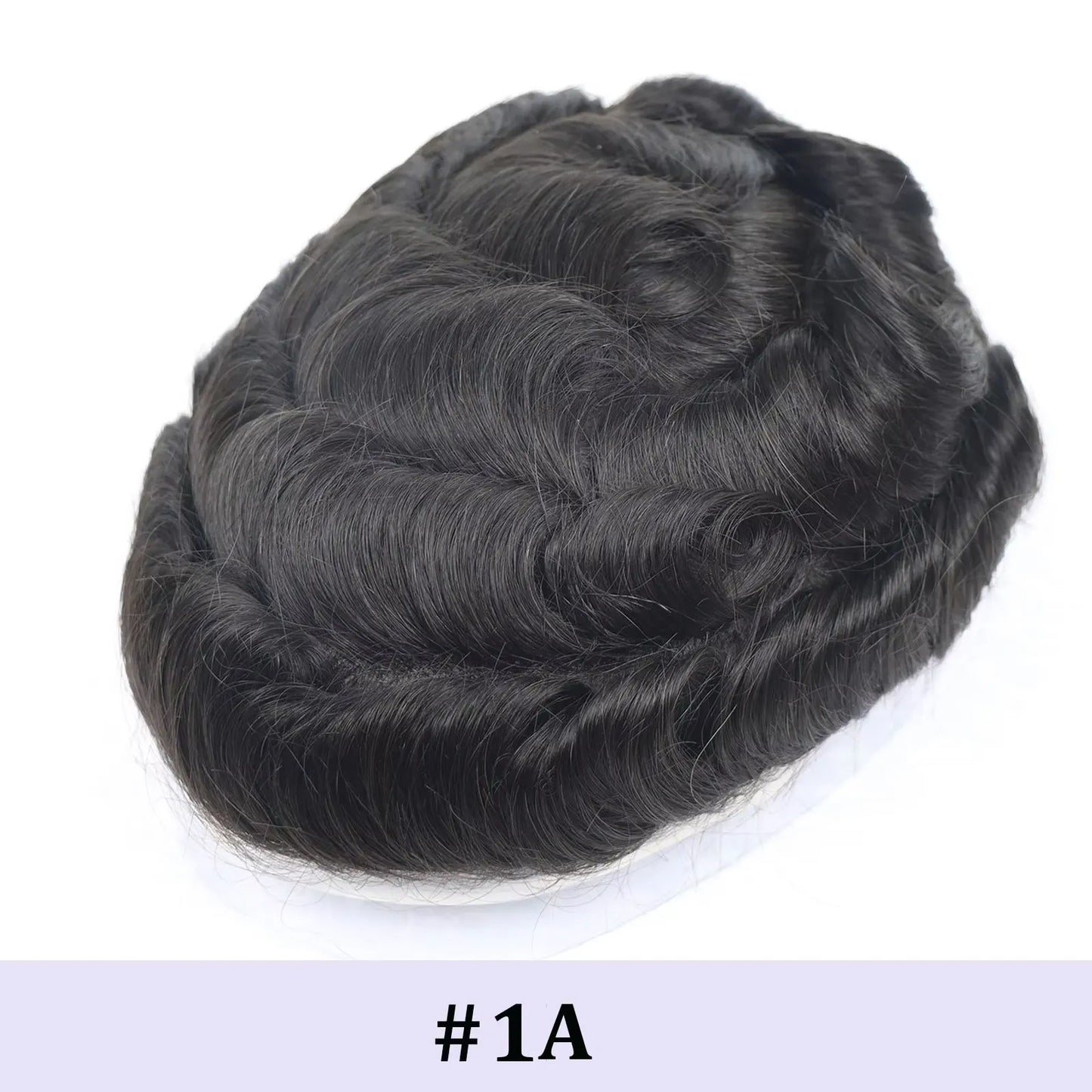 0.08mm Full Skin PU Toupee for Men – V Loop Human Hair Wig in Brown (#22) & Black (#1B) – Hair Replacement Unit