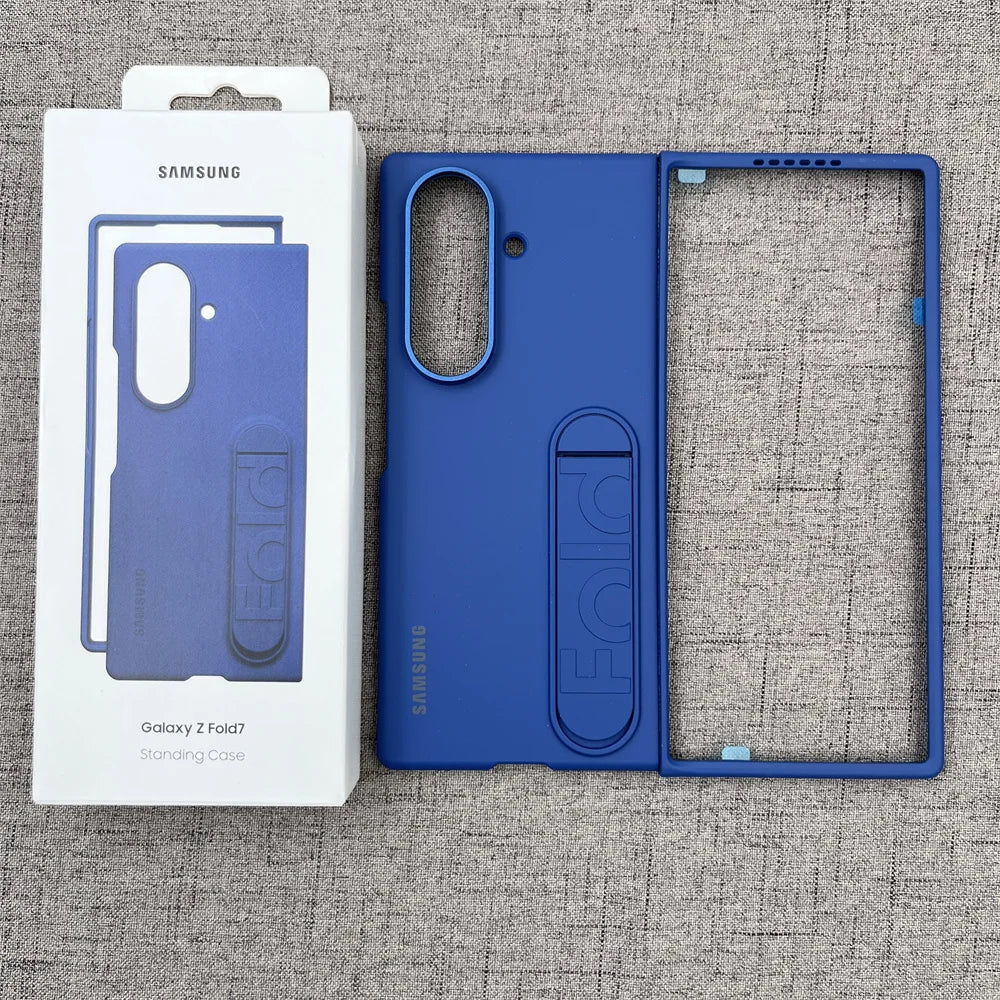 Luxury Standable Matte Silicone Phone Case for Samsung Galaxy Z Fold 6-7 – Skin Feel Full-Back Protective Cover