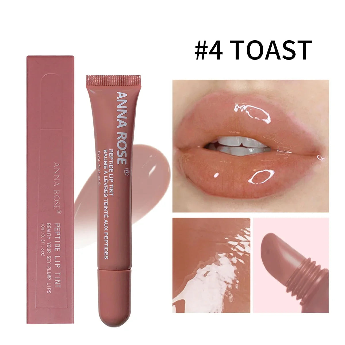 4-Color Lip Balm Set – Long-Lasting Moisturizing Gel with Coffee & Raspberry Lip Care Essence, Perfect Valentine’s Day Gift