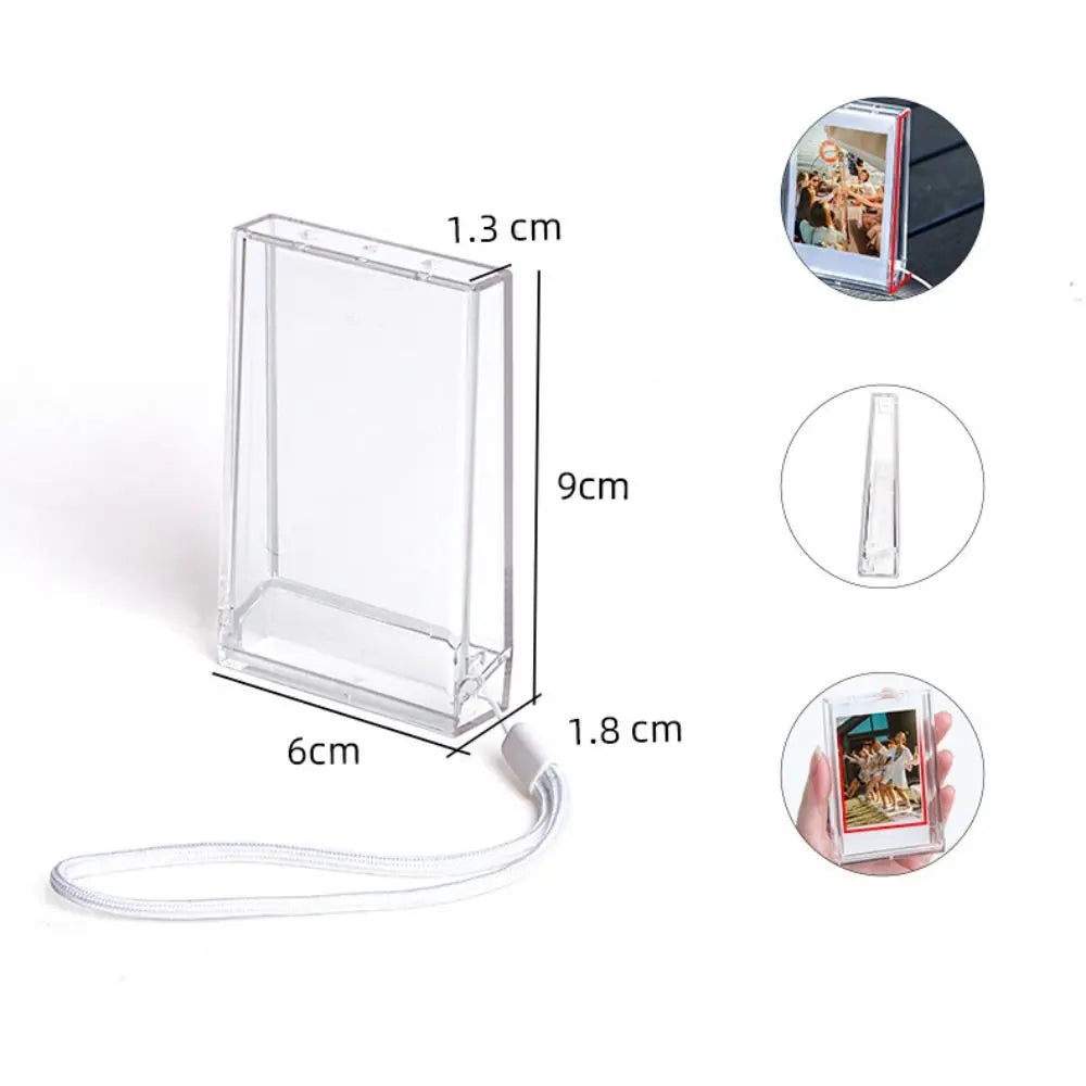 3-Inch Film Clear Photo Storage Box - Instant Camera Photo Case for Fujifilm Instax Mini 12/11/9/8/7 with Strap