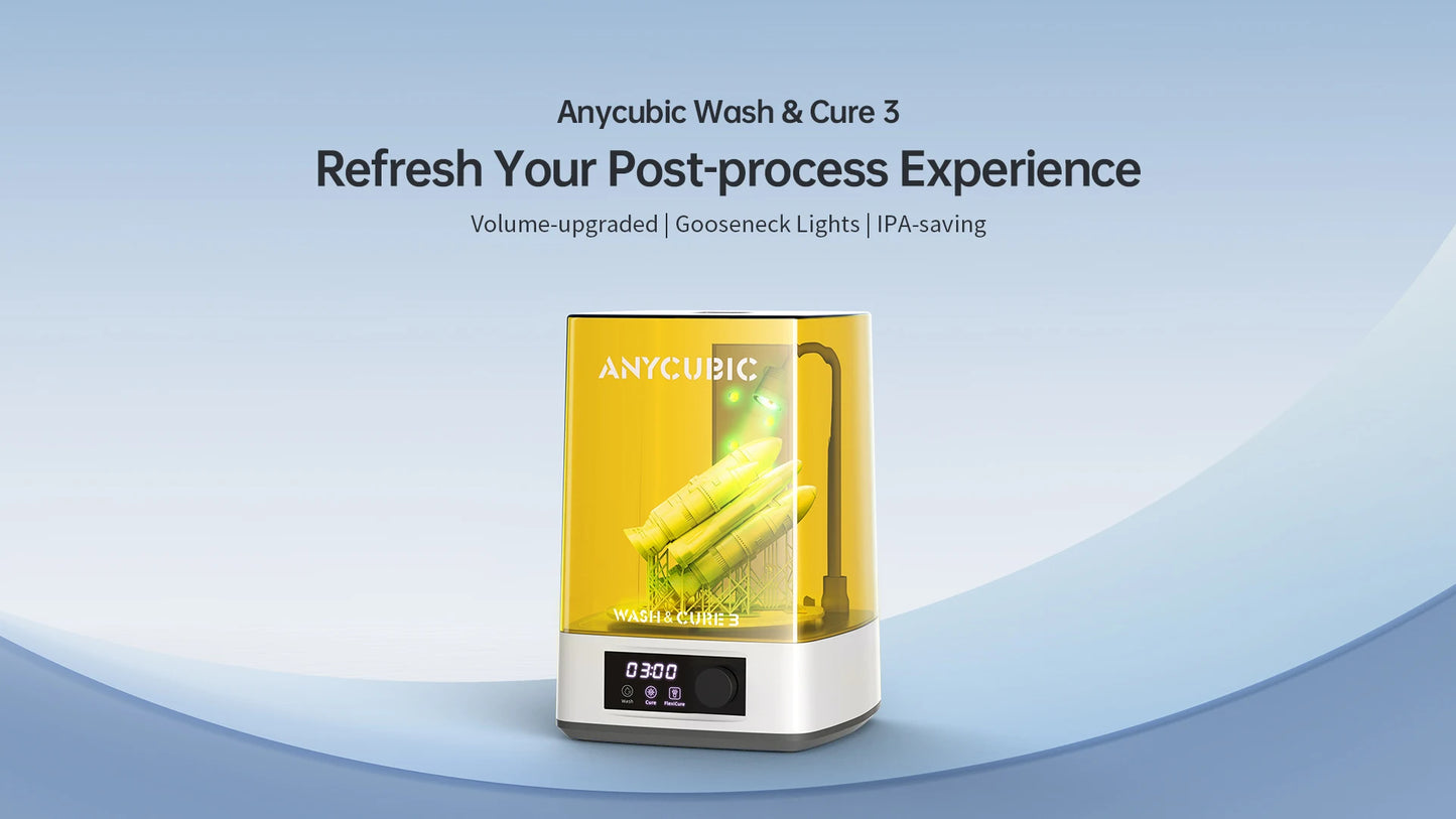ANYCUBIC Wash & Cure Machine | 3-4L Large Volume for LCD/DLP Resin 3D Printers, Compatible with Photon Mono 2