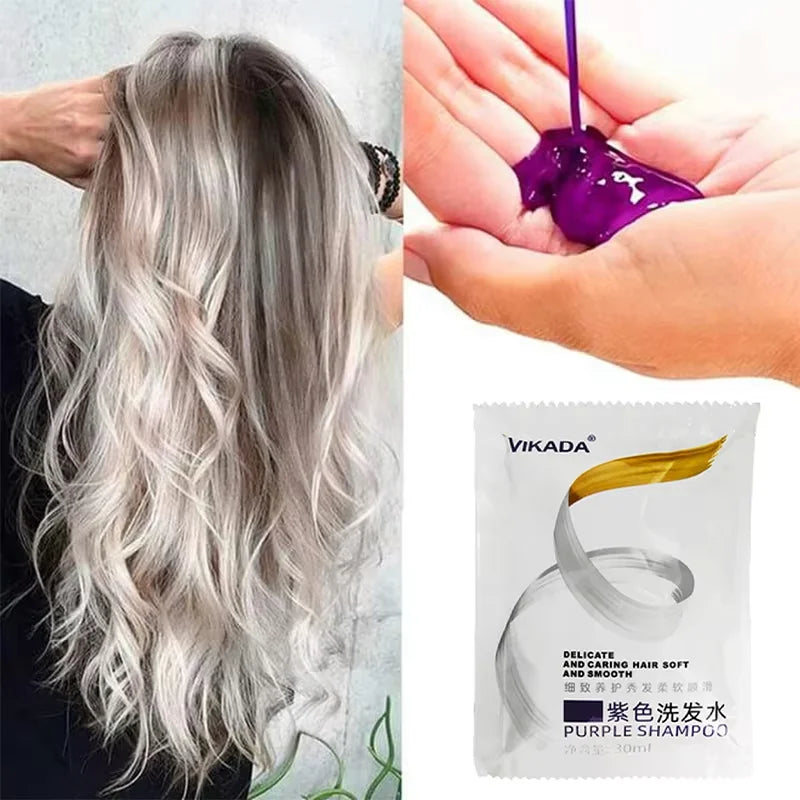 300ml Purple Color Fixing Shampoo – Long-Lasting Hair Dye, Gray Coverage, Fade Yellow After Bleach, Non-Irritating Hair Care