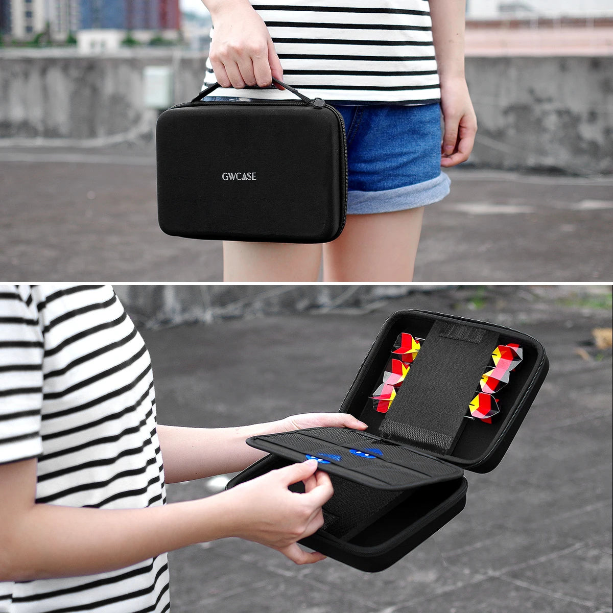 Dart Case for 16 Steel & Soft Tip Darts – Carrying Storage Organizer for Tips, Shafts, and Flights