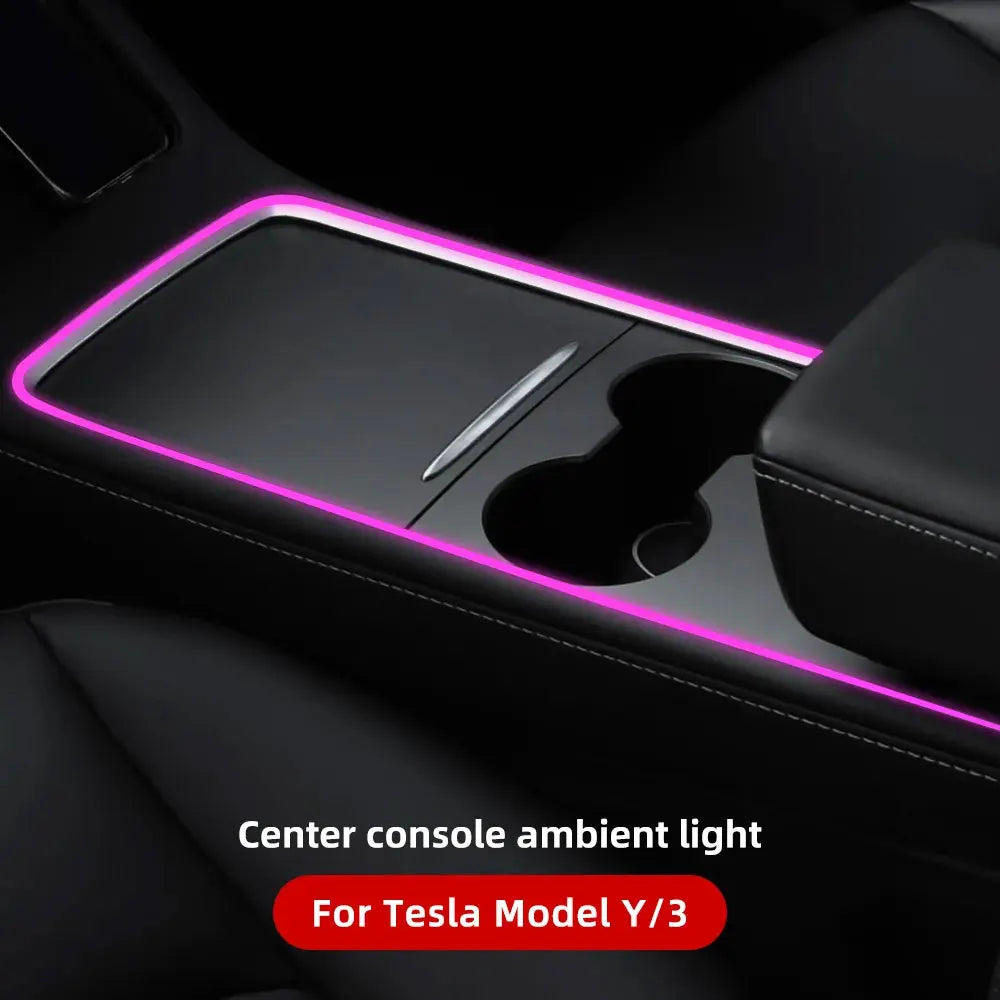 Tesla Model 3 & Y (2021-2023) Center Console LED Ambient Light Strips – Neon Dashboard Lighting Accessories
