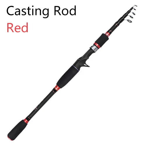 HLUR Carbon Fiber Telescopic Fishing Rod – 5–7 Section Portable Spinning & Casting Travel Pole 1.8M–2.7M