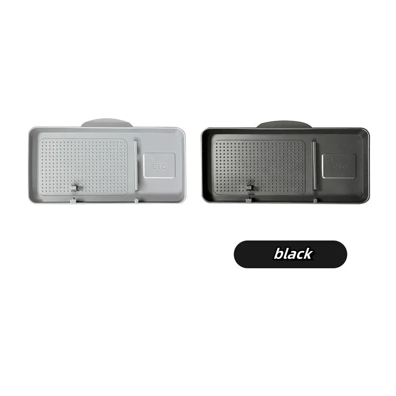 Hidden Behind-Screen Storage Box for Tesla Model 3 & Y – Dashboard Organizer with Tissue Holder, Anti-Slip Mat & Phone Bracket