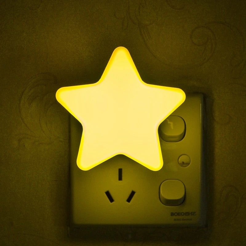 LED Star Night Light – EU/US Plug Night Lamp for Bedroom, Baby Room, Living Room & Home Decoration Lighting