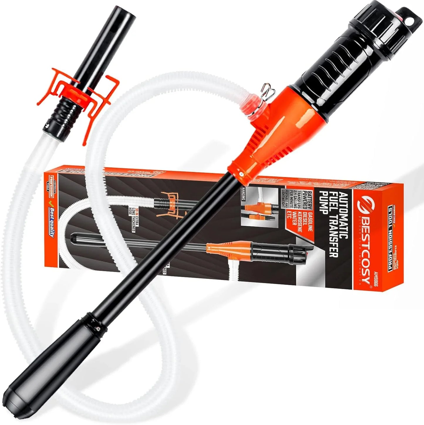 Electric Oil Siphon Pump – Handheld Battery-Operated Liquid Transfer Pump for Water, Gas, Petrol & Fuel, Portable Car Tool